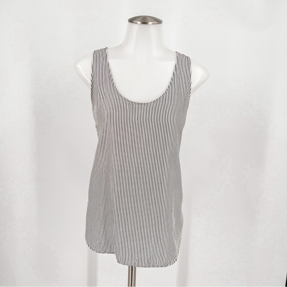 Everlane stripped silk top